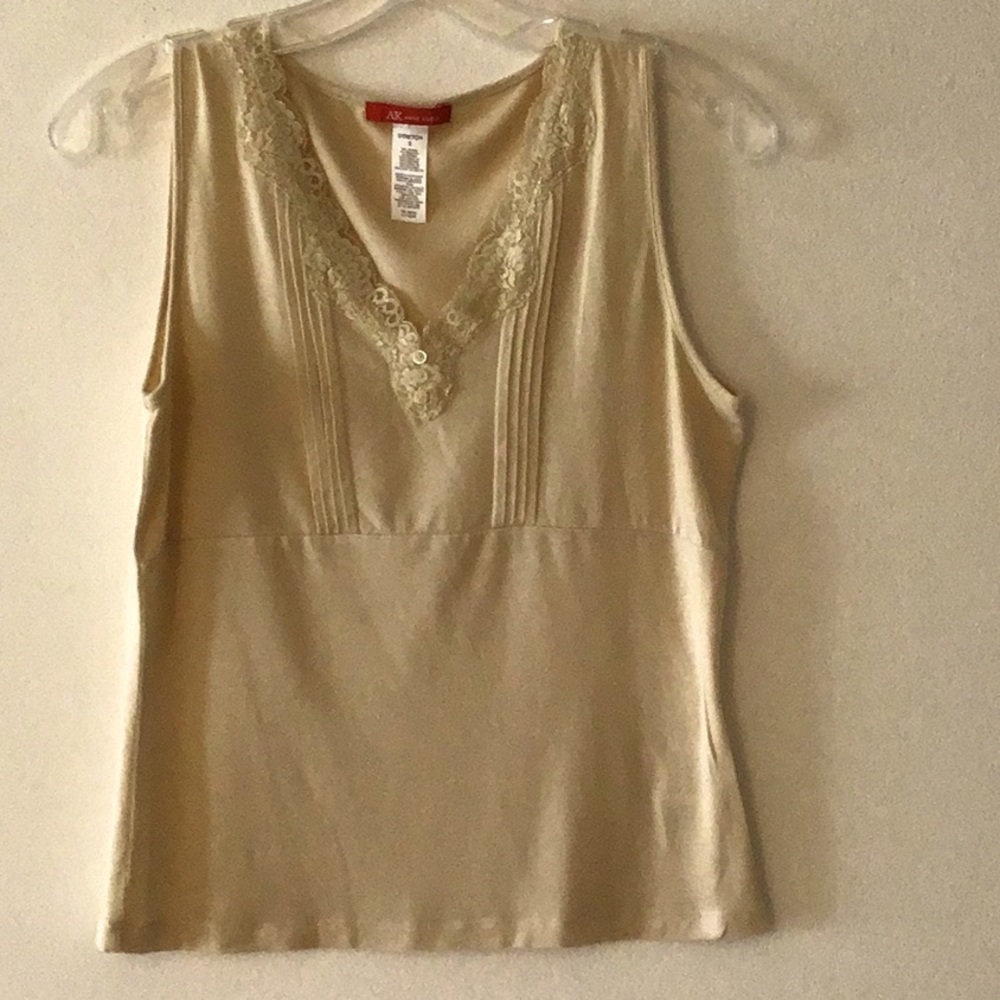 Anne Klein Beige Sleeveless Top Sz Small